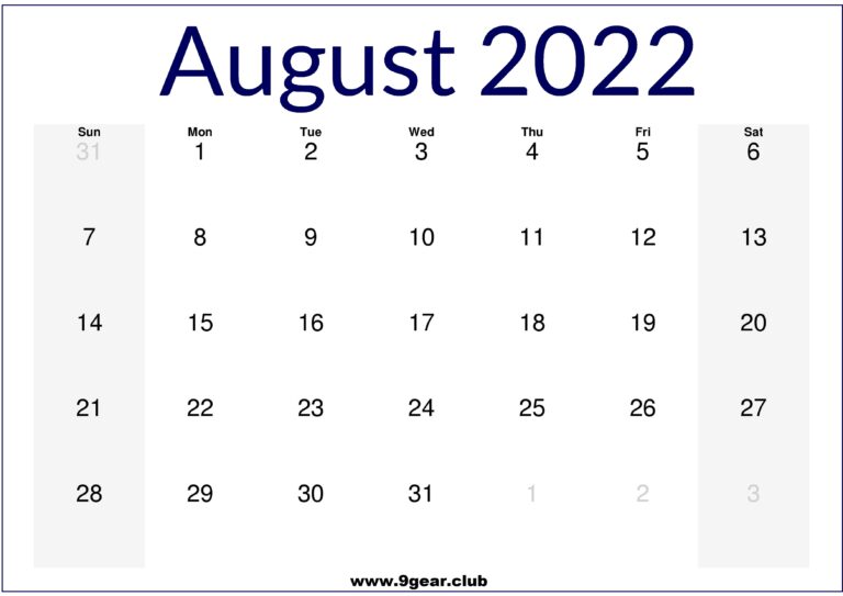 2022 July August September Printable Calendar US Printable Calendars 2022