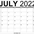 July 2022 US Calendar Printable Download Free