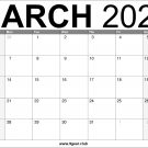 2022 March US Calendar Printable Free Download