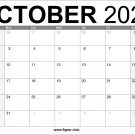 October 2022 Calendar Free Printable US