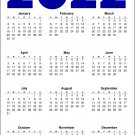 2022 US Free Calendar White Blue