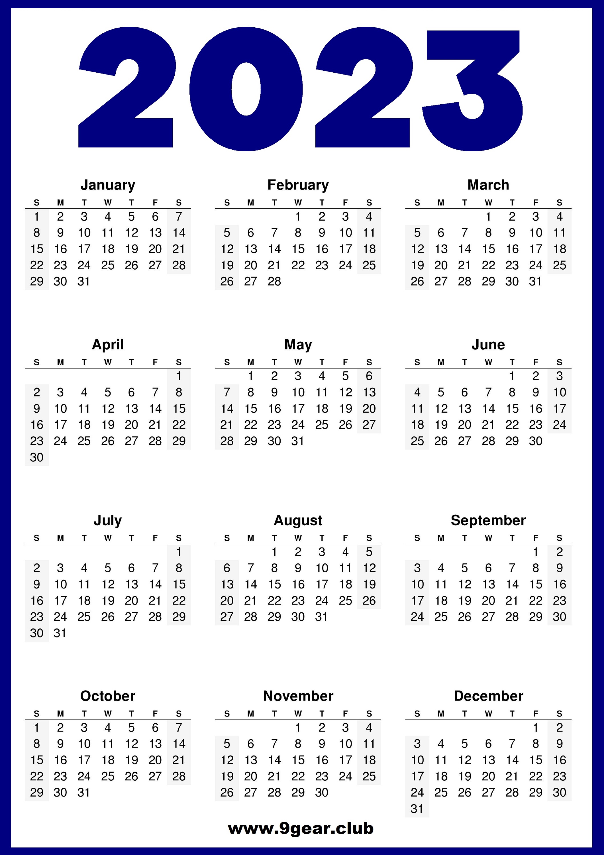 2023 calendar templates and images - printable 2023 calendar one page ...