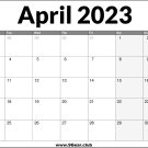 April 2023 UK Calendar